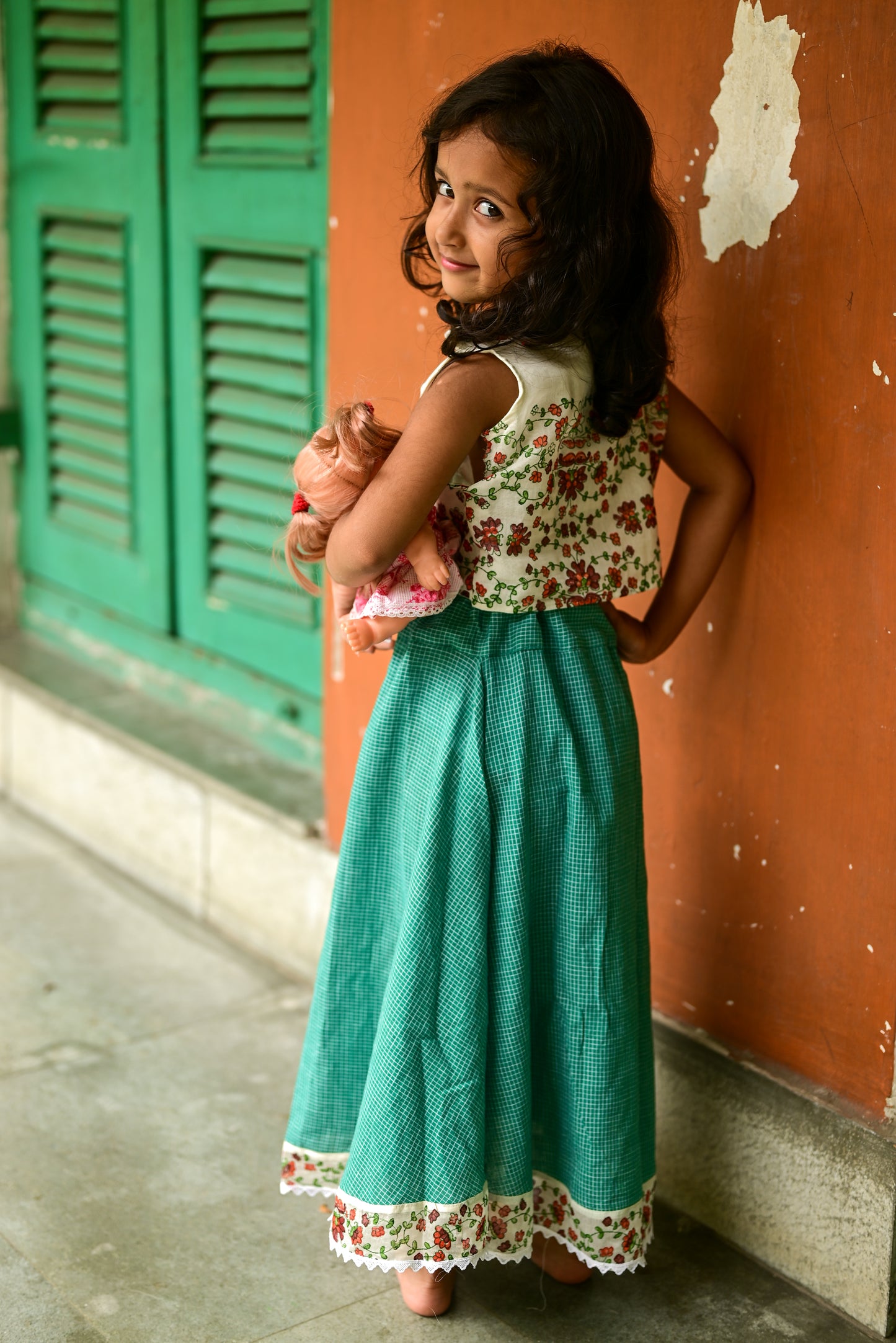 KASHMIRI GUL PRINTED SKIRT-TOP SET