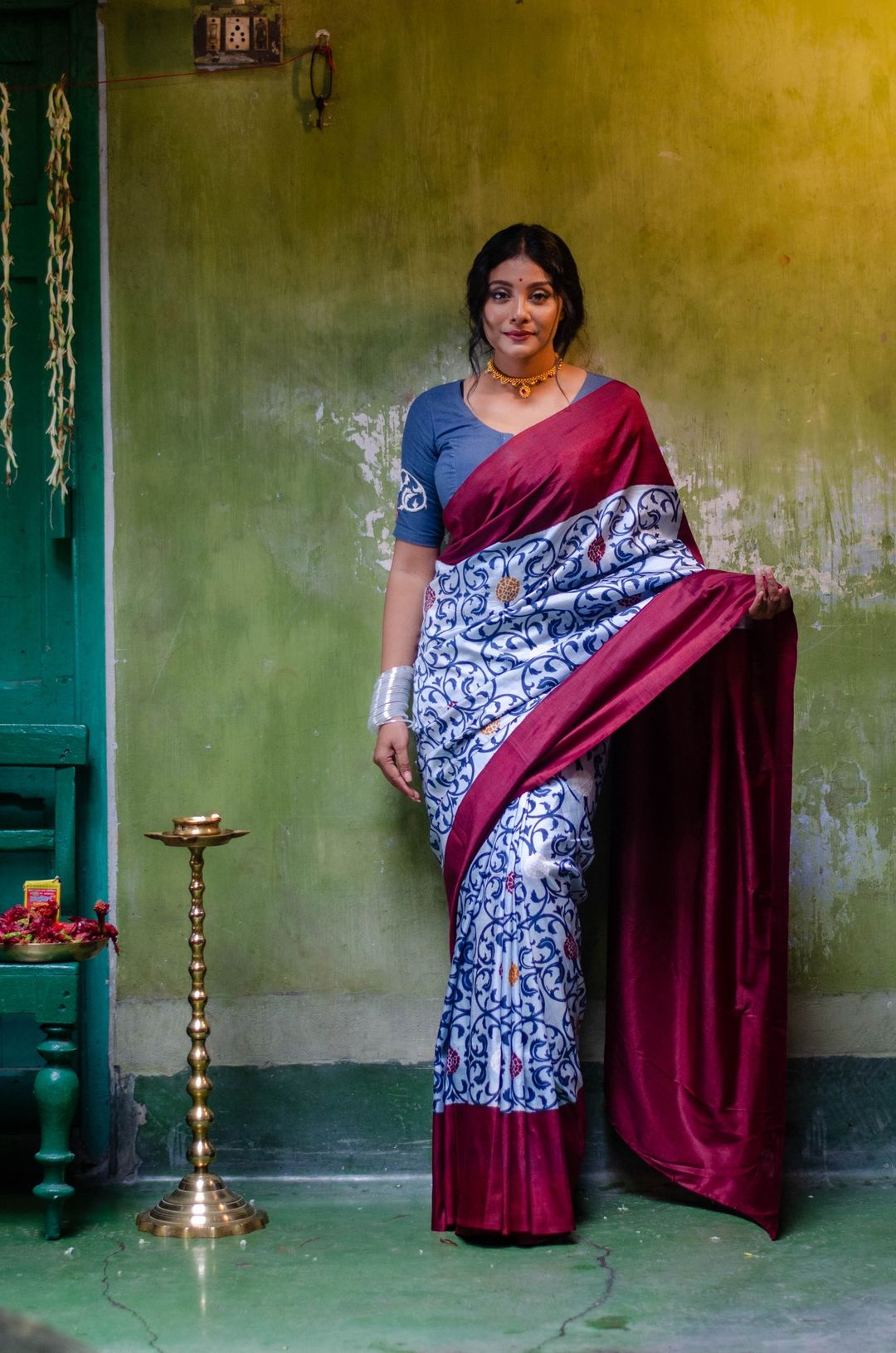 GENDA PHOOL BISHNUPUR SILK SAREE