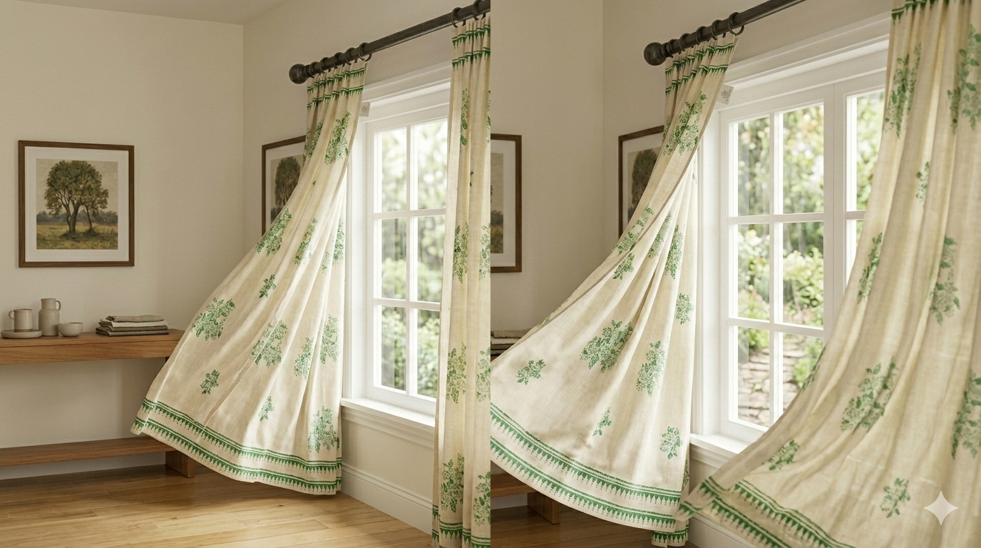 MOGRA BLOCK PRINTED CURTAIN