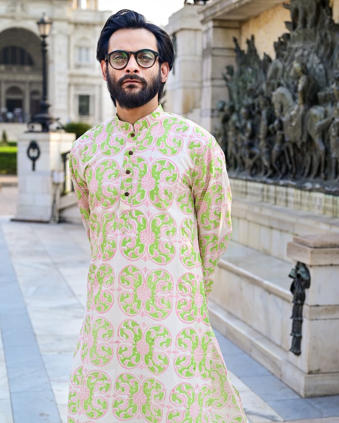 GENDA PHOOL BLOCK PRINTED COTTON KURTA