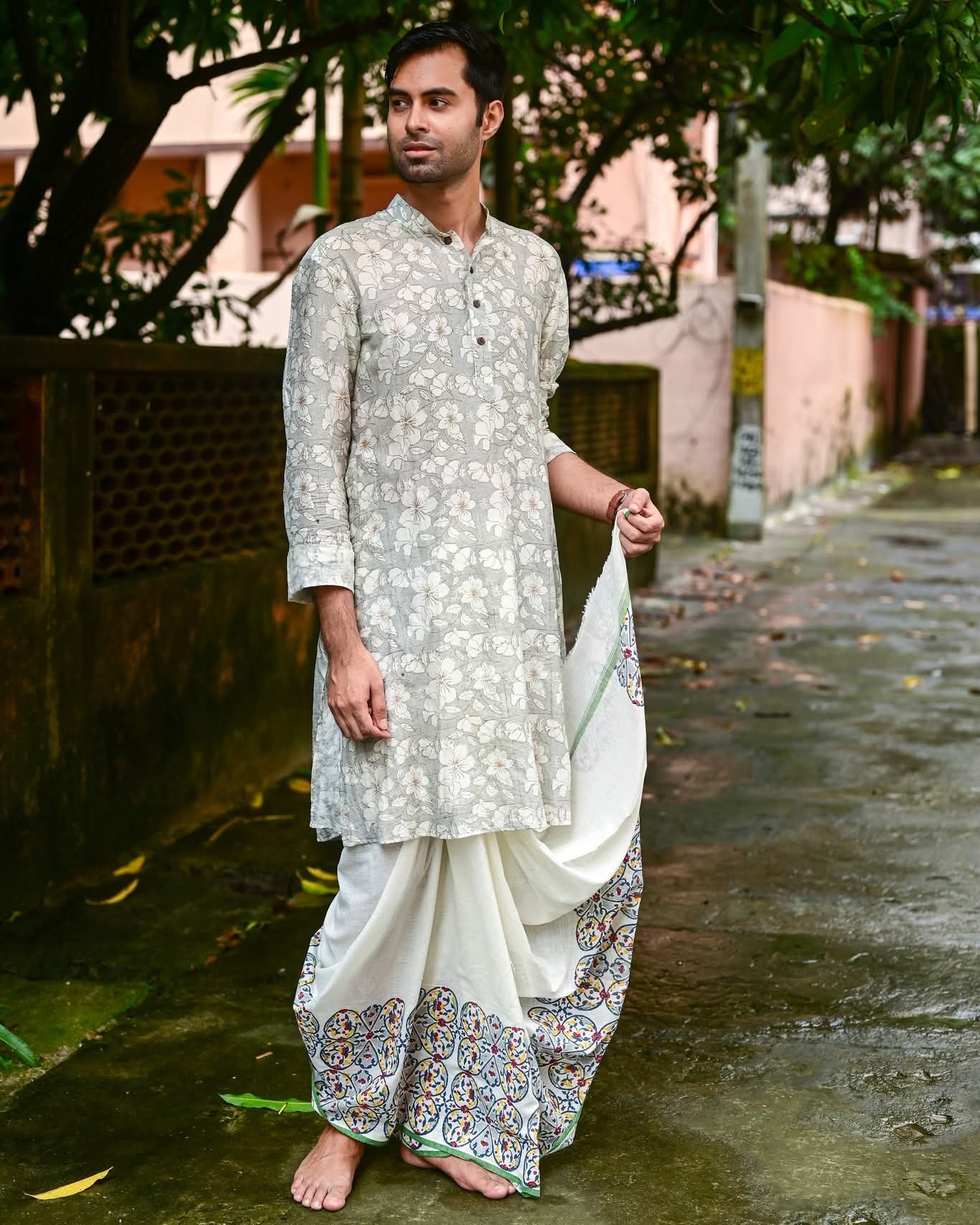 MEHFUZ BLOCK PRINTED DHUTI