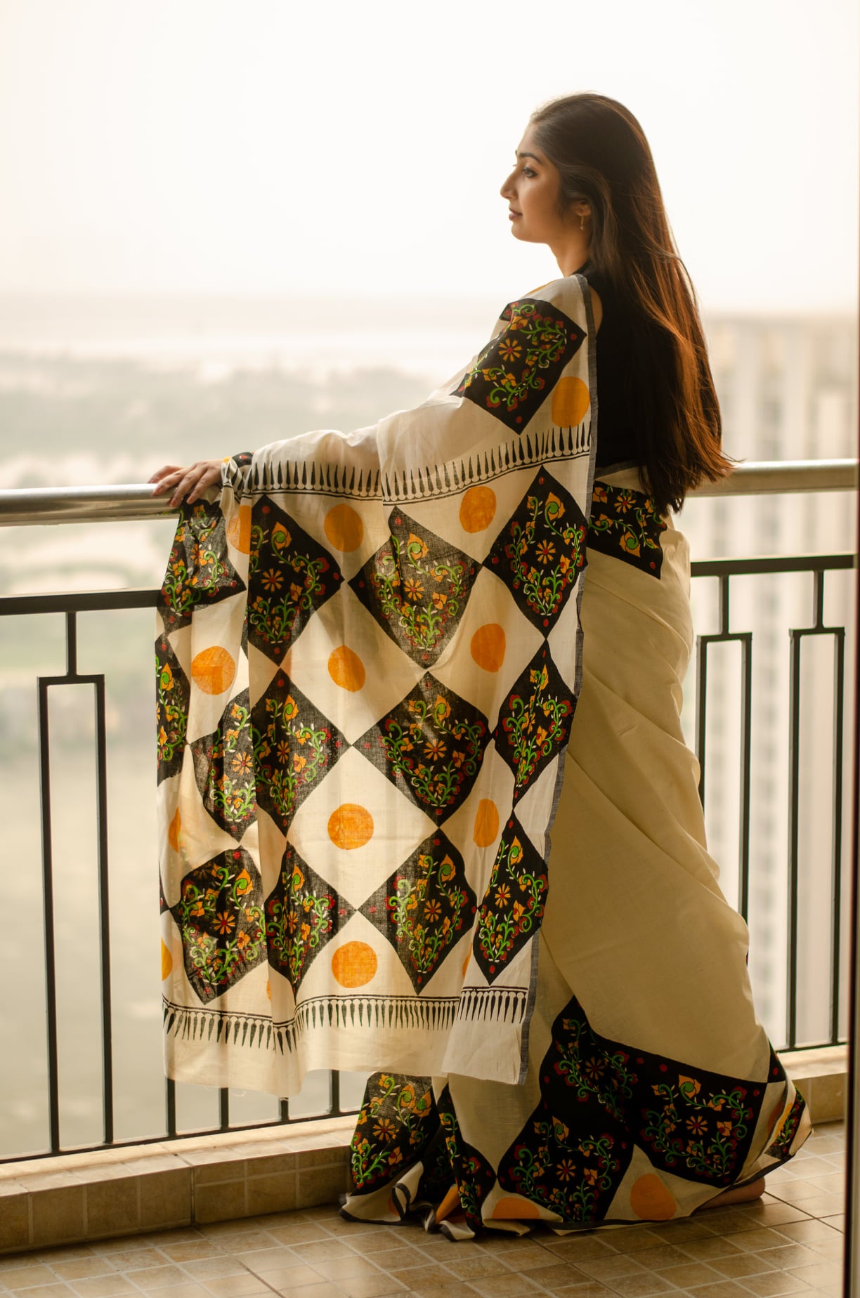 BAGANBILAS 001 - HANDWOVEN COTTON SAREE