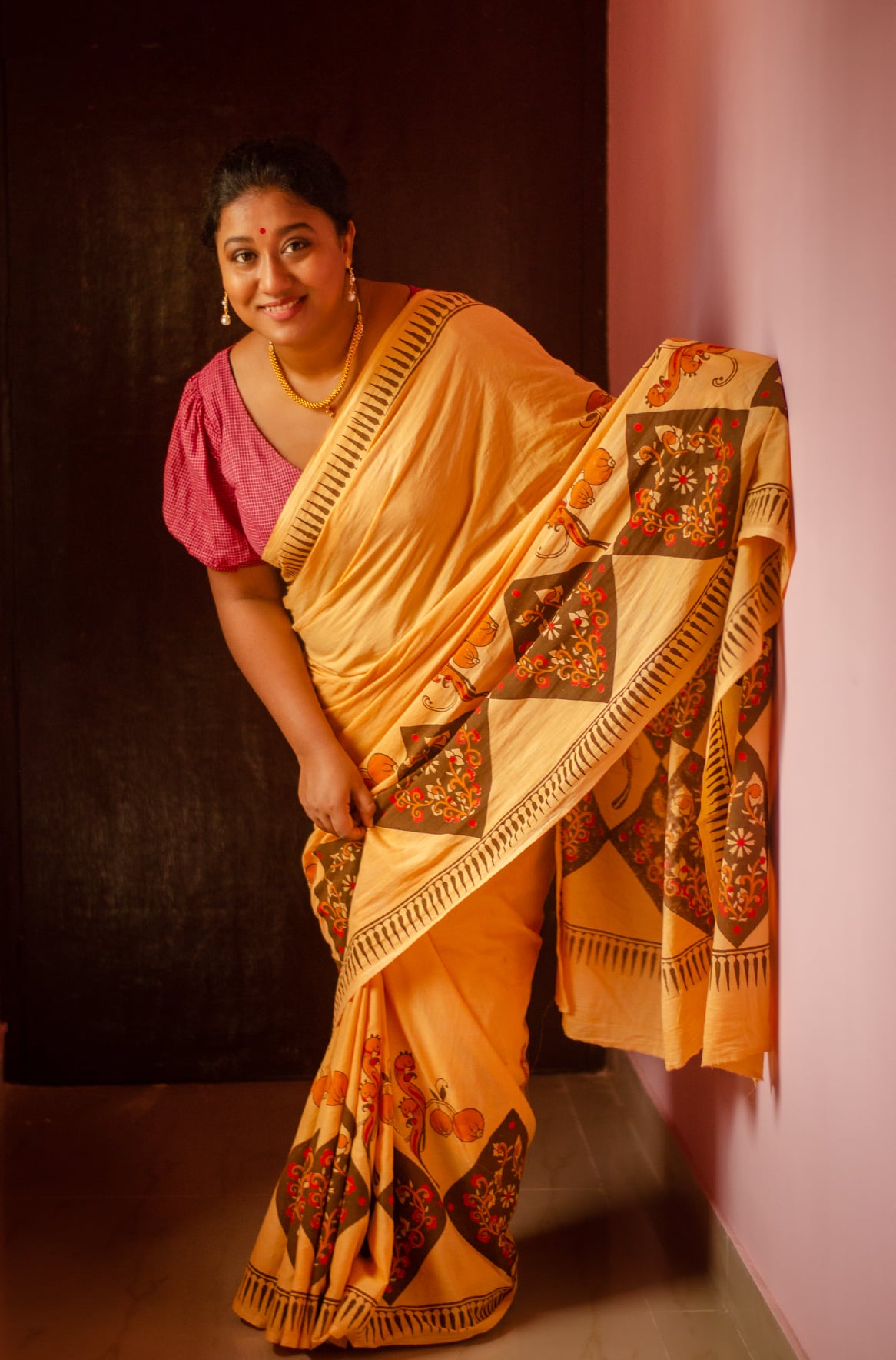Parrot Printed Saree