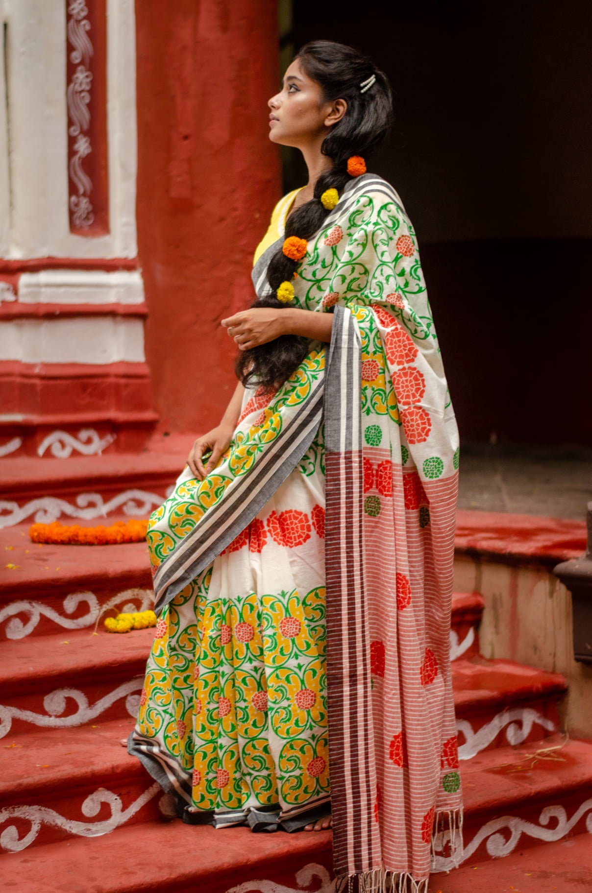 GENDA PHOOL - HANDWOVEN COTTON SAREE