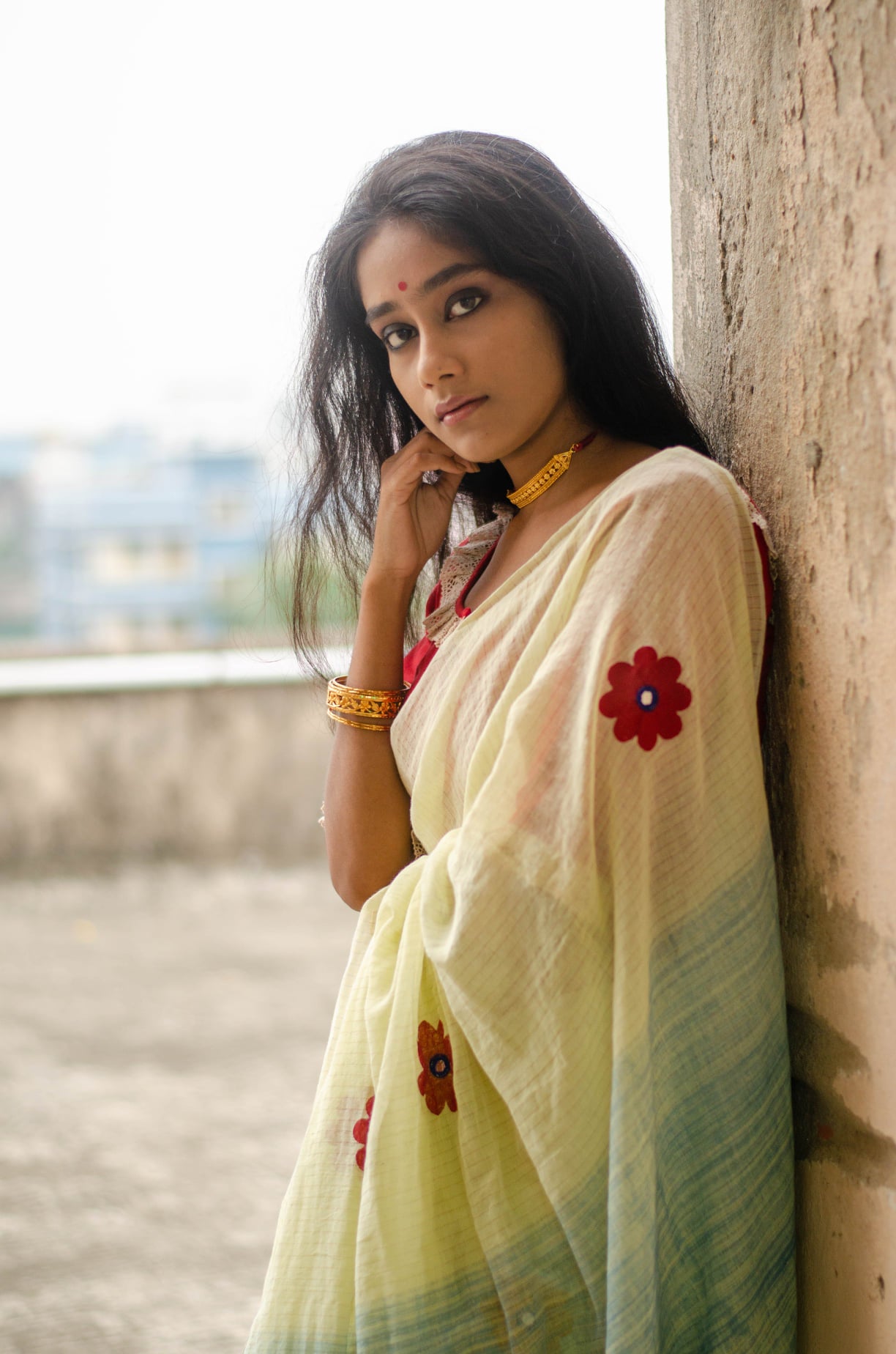 KAALI 007 - HANDLOOM HAND EMBROIDERD COTTON SAREE