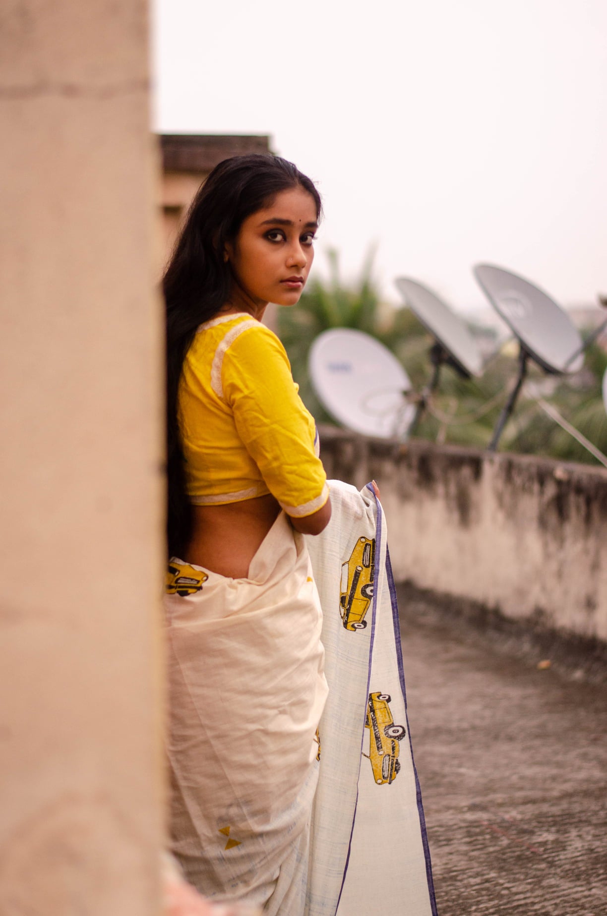 KALIPEELI TAXI 001 - HANDLOOM HAND BLOCK PRINT COTTON SAREE