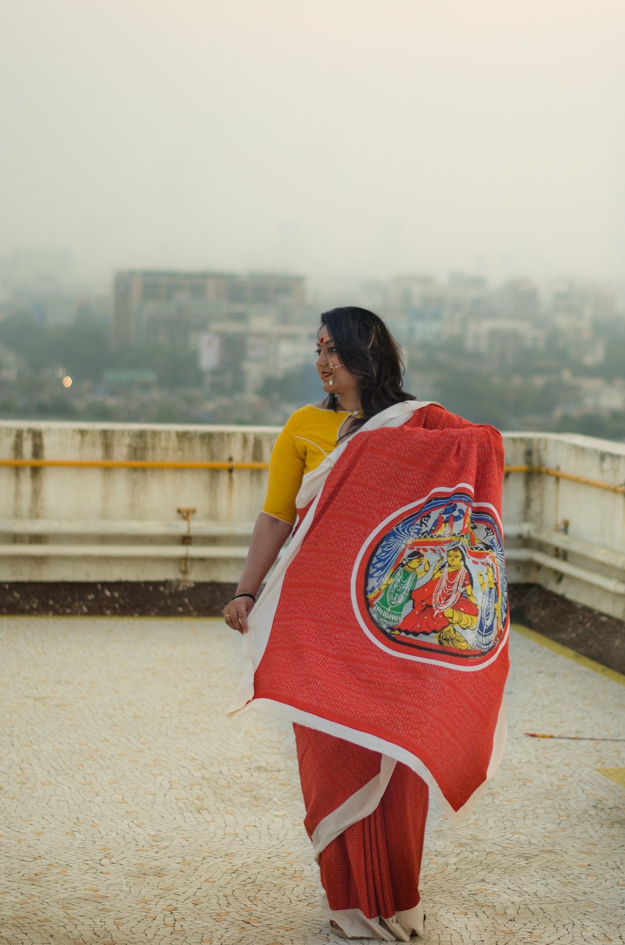 LAKSHMI 001 - HANDLOOM DIGITALLY PRINTED COTTON SAREE