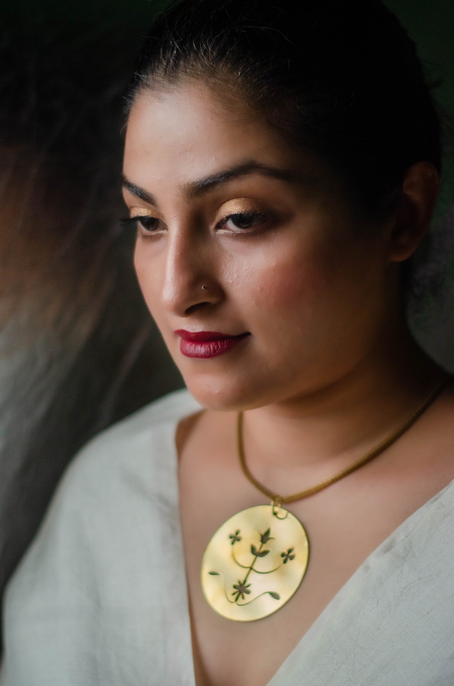 FLORAL - BRASS PENDANT