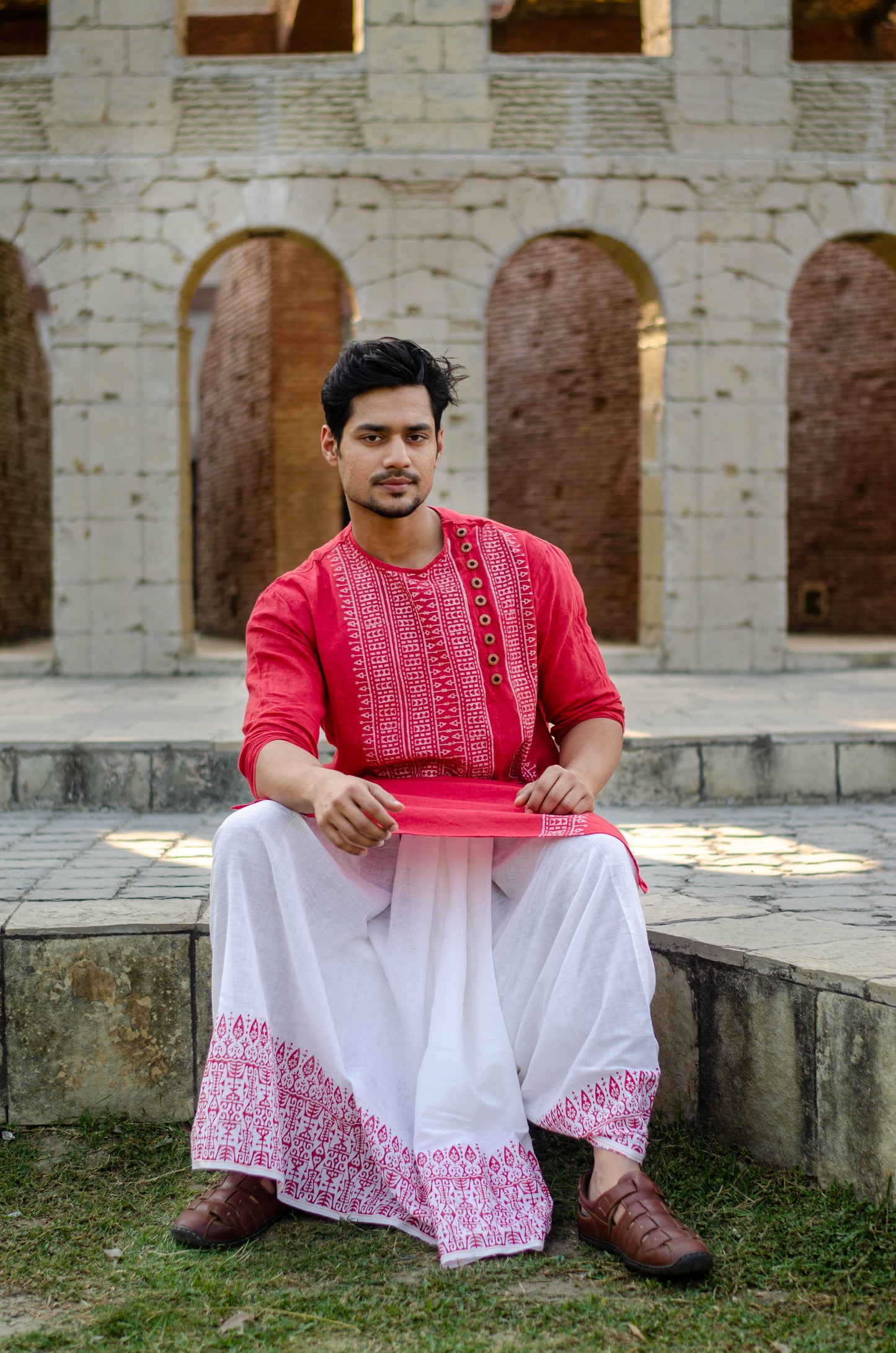 RED TRADITIONAL KURTA