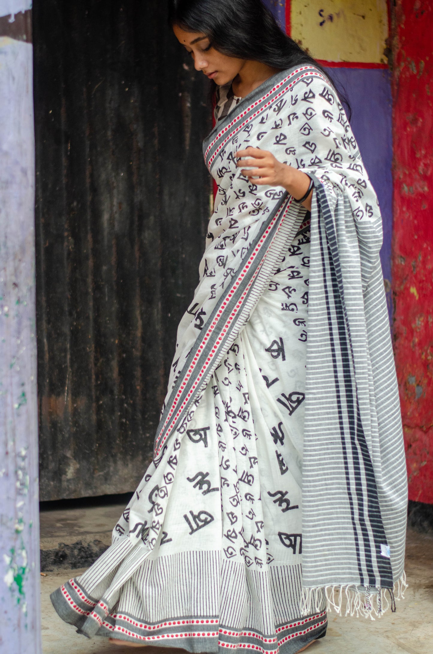BORNOMALA 002 - HAND BLOCK PRINTED SAREE