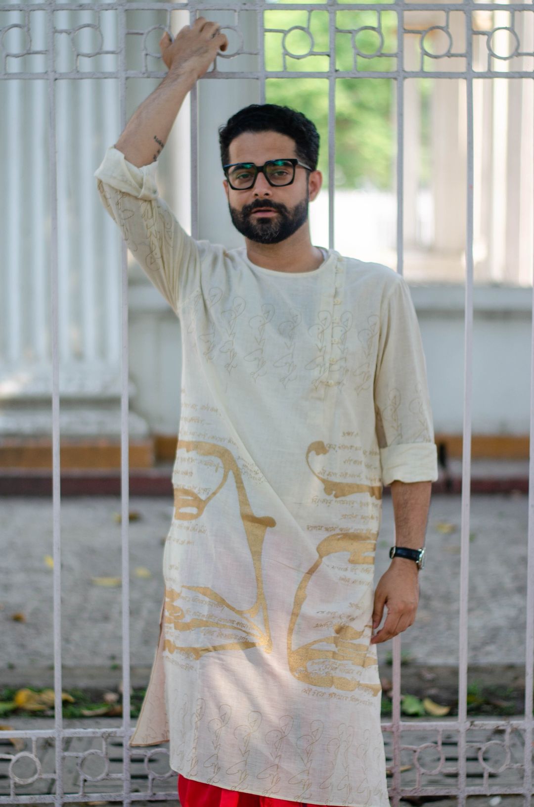 TAGORE SCRIPT - PRINTED COTTON KURTA