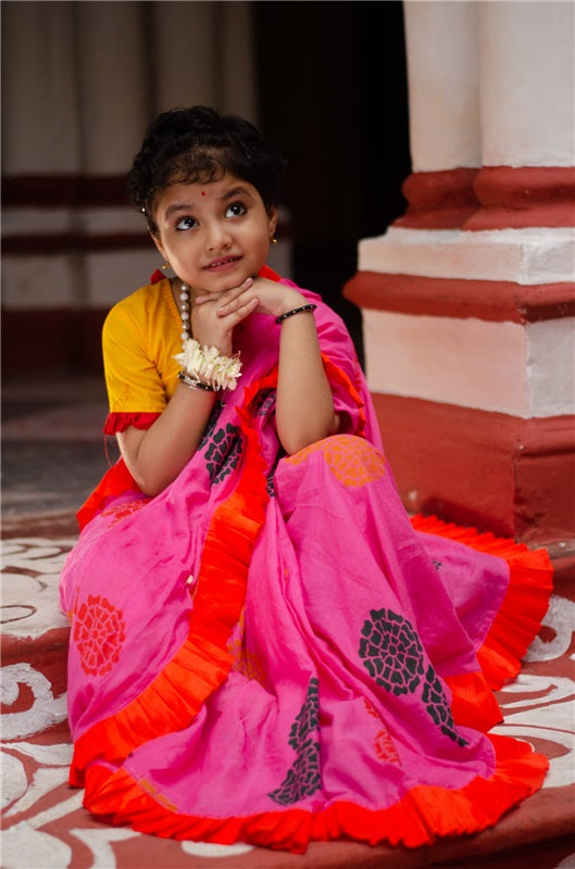 GENDA PHOOL KIDS SAREE