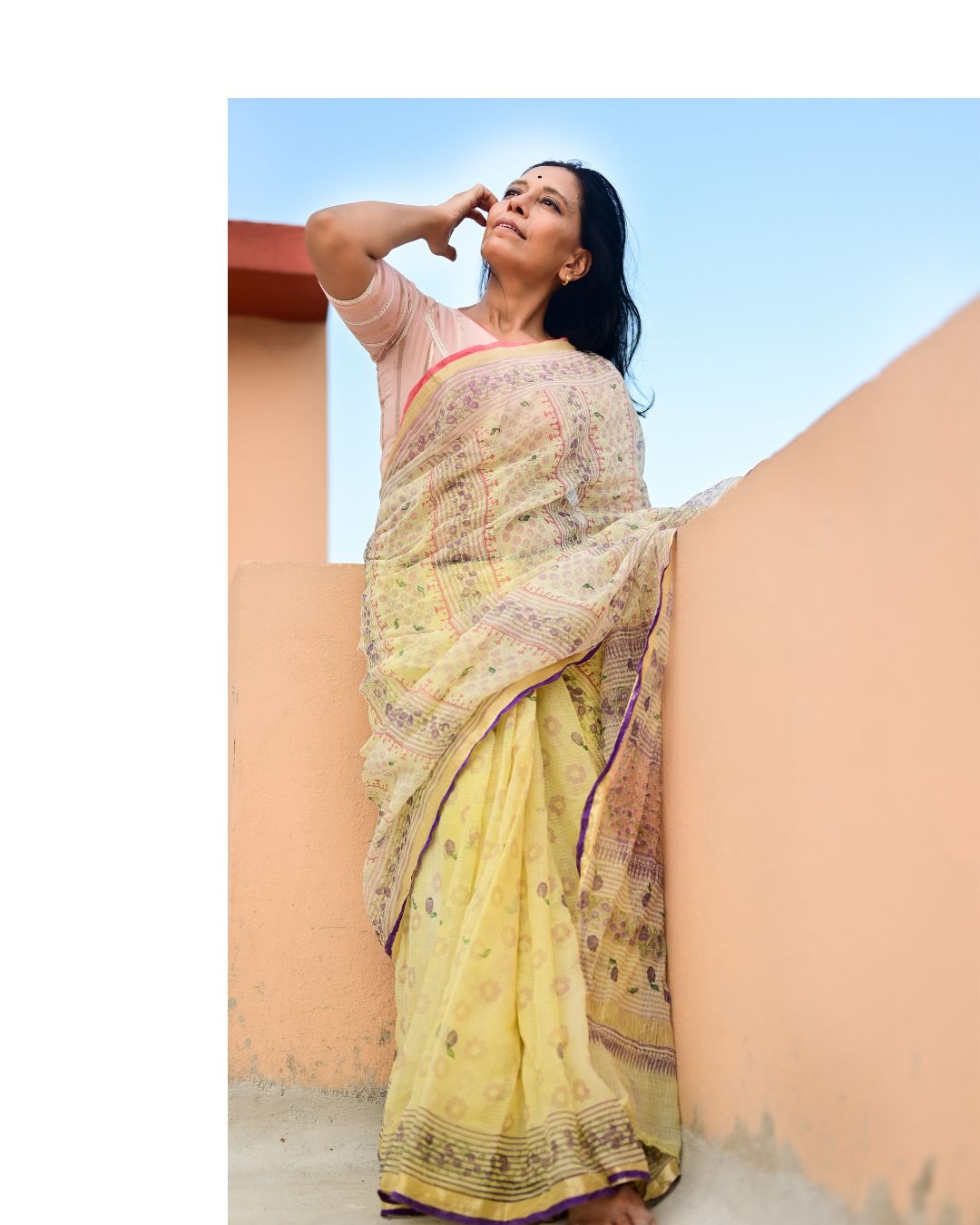 Butter Yellow Jamun Print Kota Cotton Saree