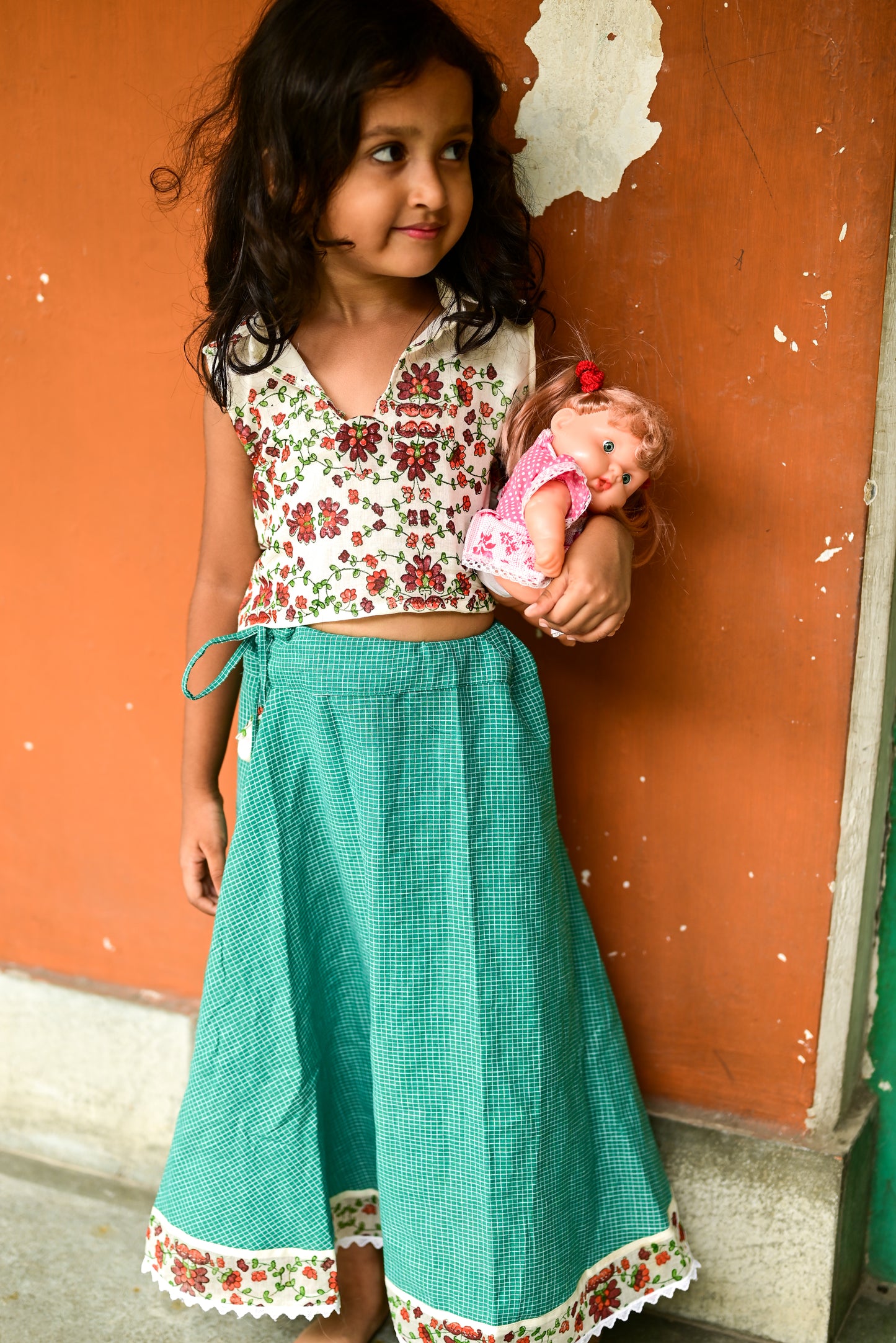 KASHMIRI GUL PRINTED SKIRT-TOP SET