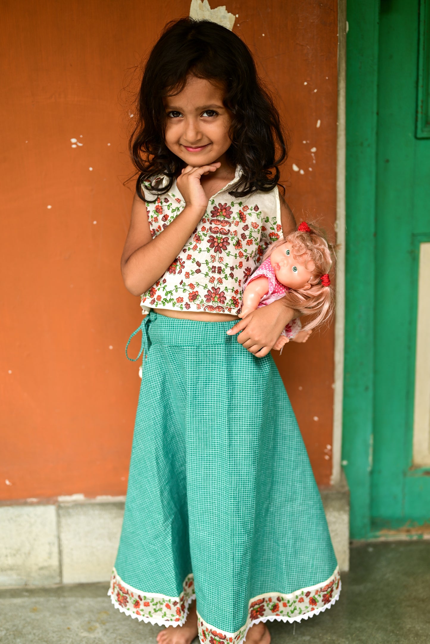 KASHMIRI GUL PRINTED SKIRT-TOP SET