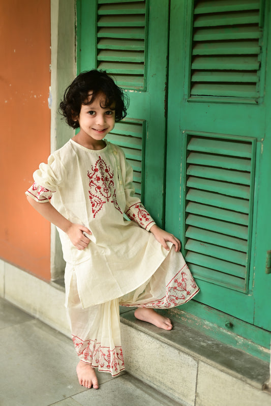 LAAL SADA KIDS KURTA- DHUTI SET