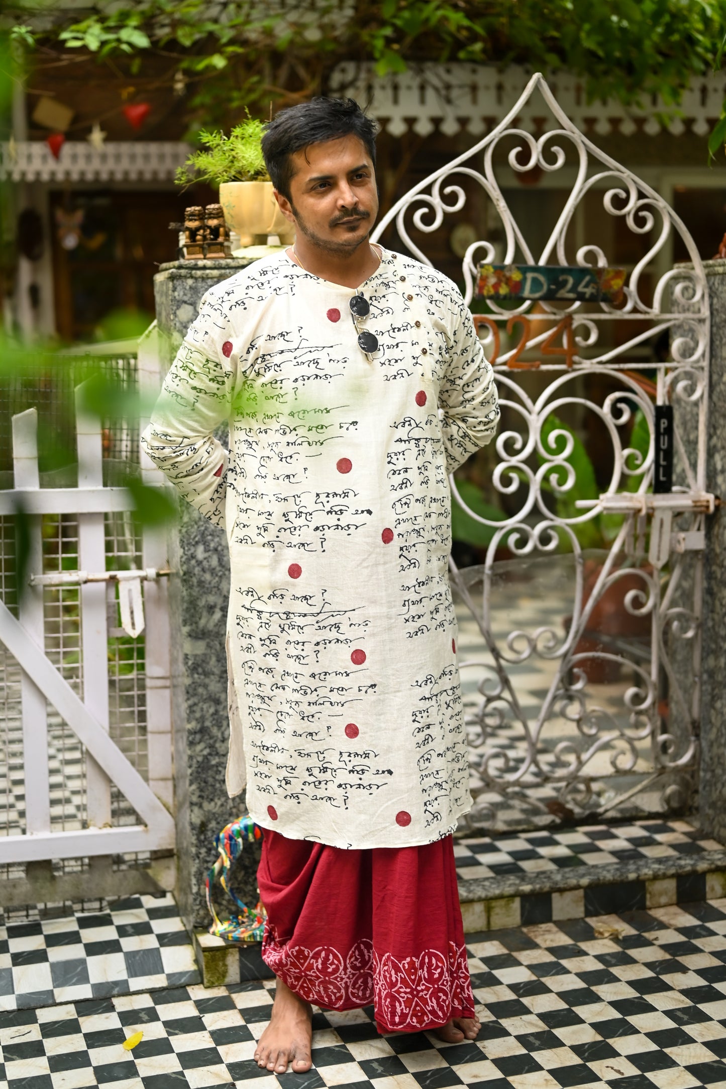ABANI BLOCK PRINTED COTTON KURTA