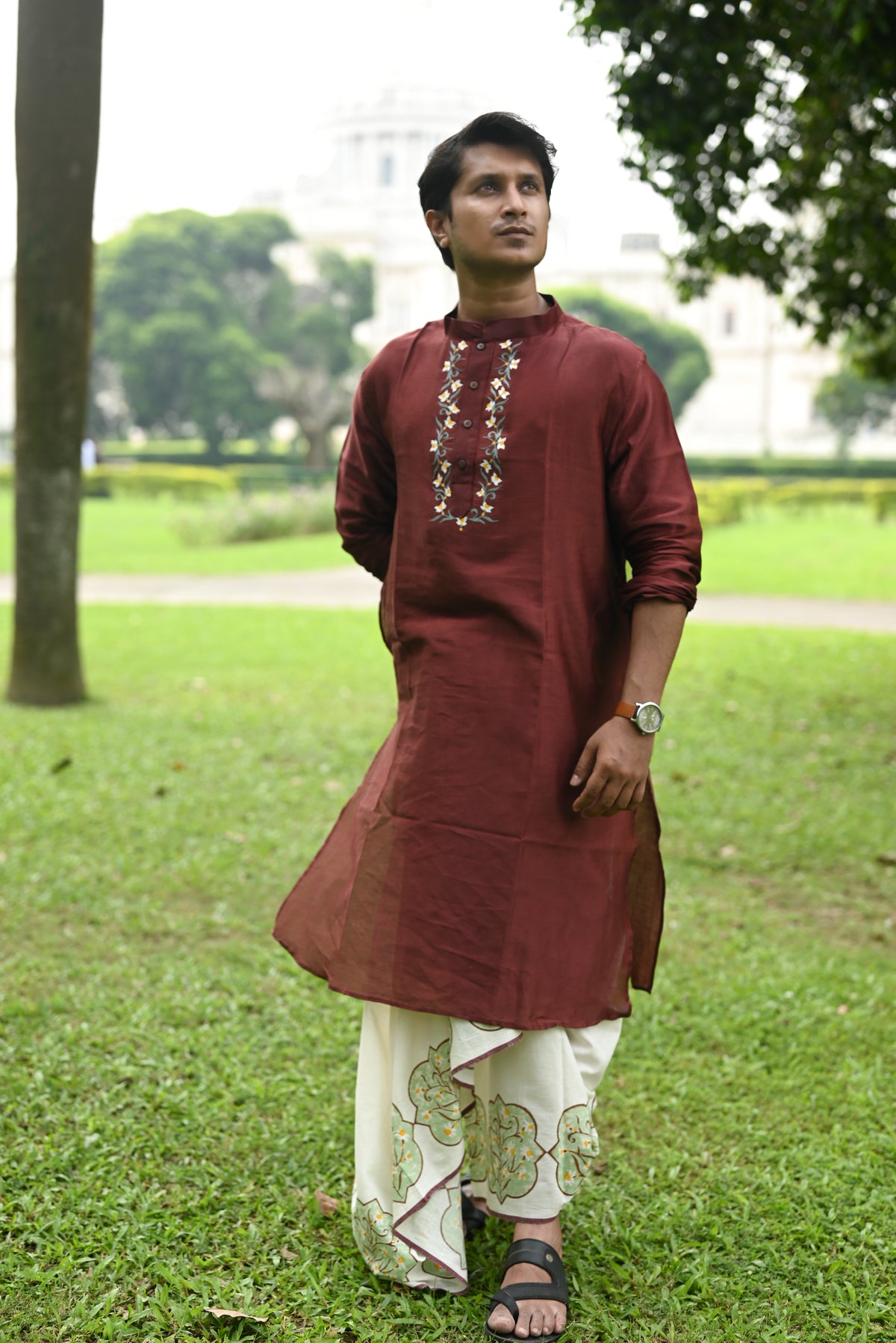 NARGIS HAND BLOCK PRINTED DHUTI