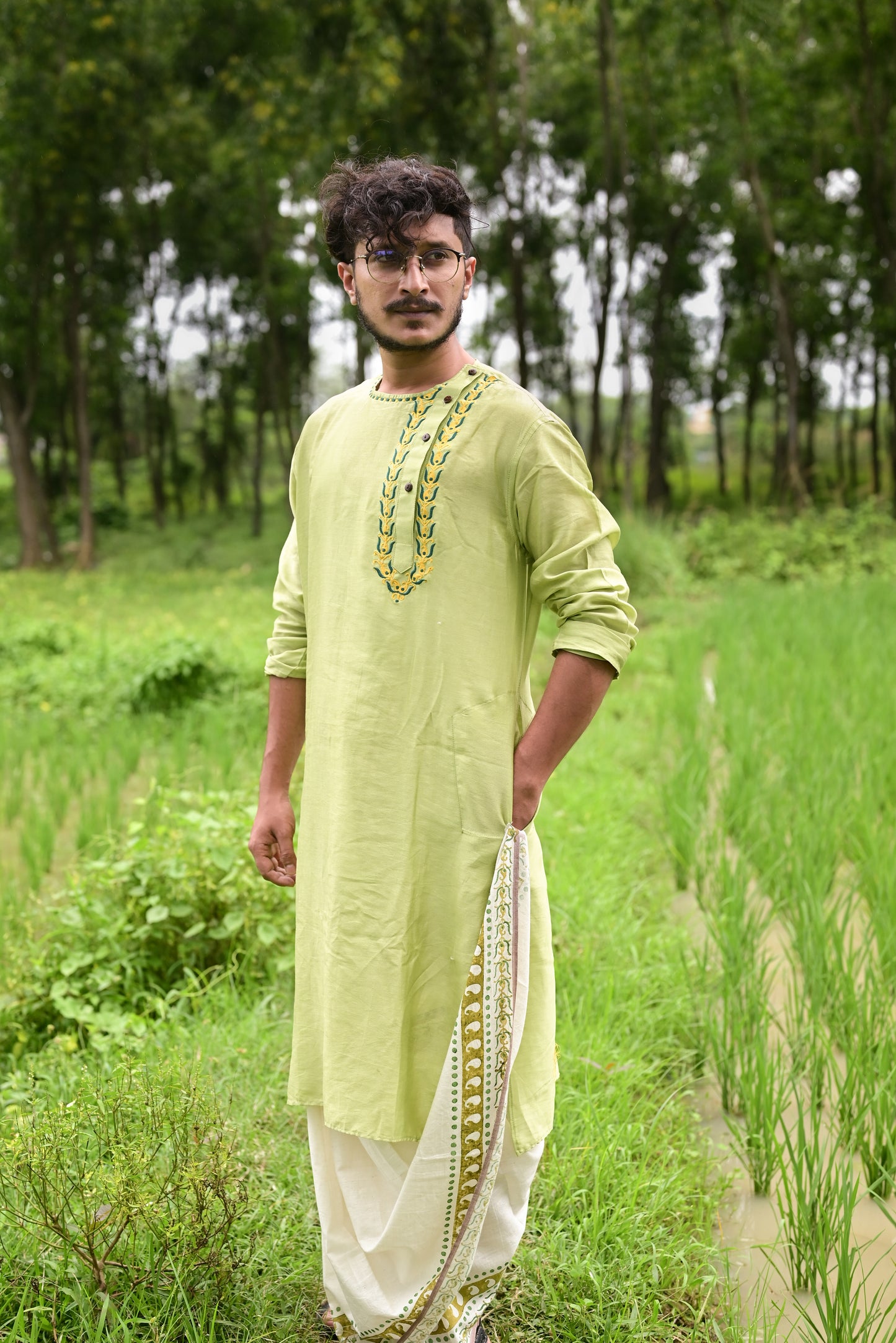 AMRAPALI HAND BLOCK PRINTED DHUTI