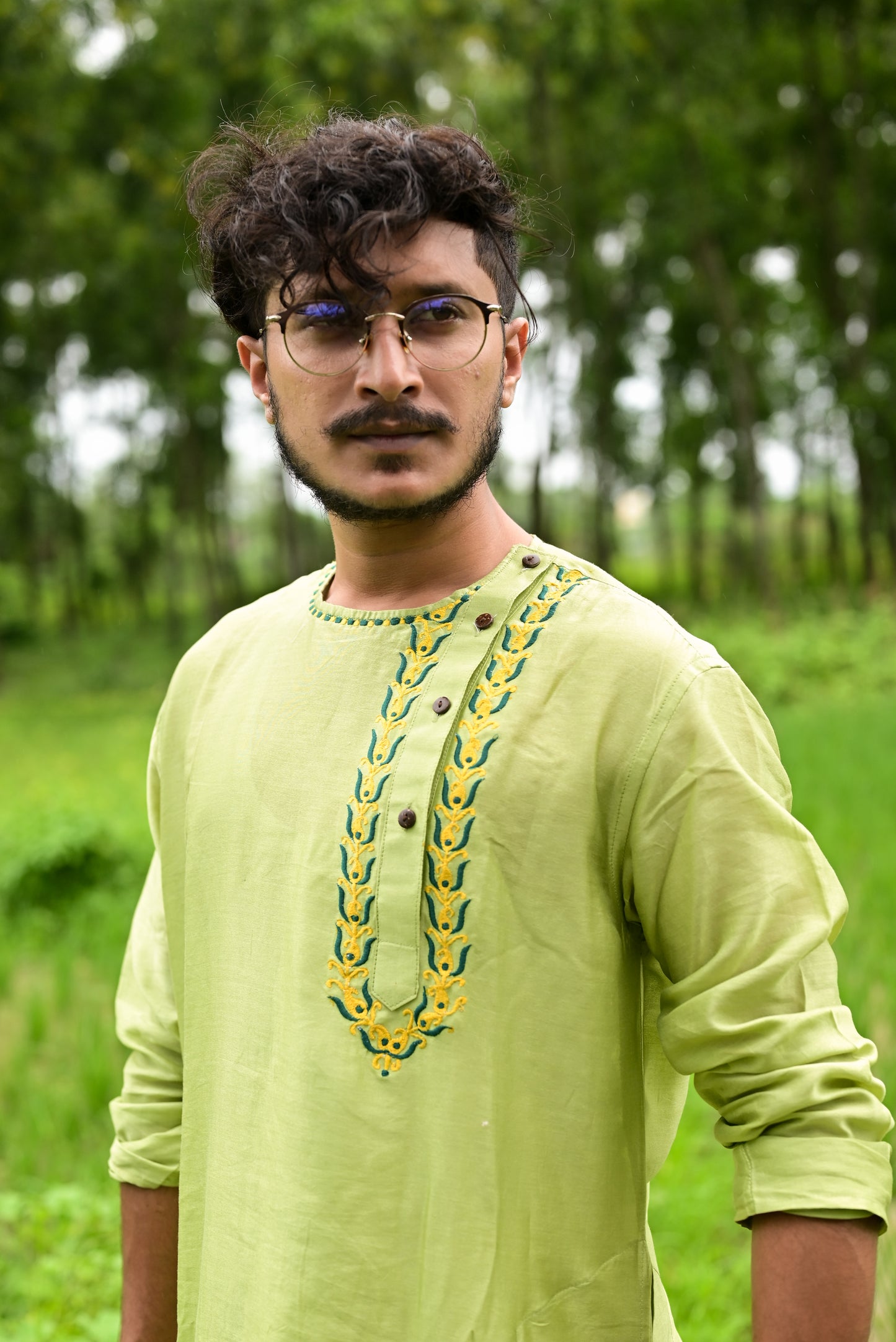 AMRAPALI EMBROIDERED CHANDERI KURTA