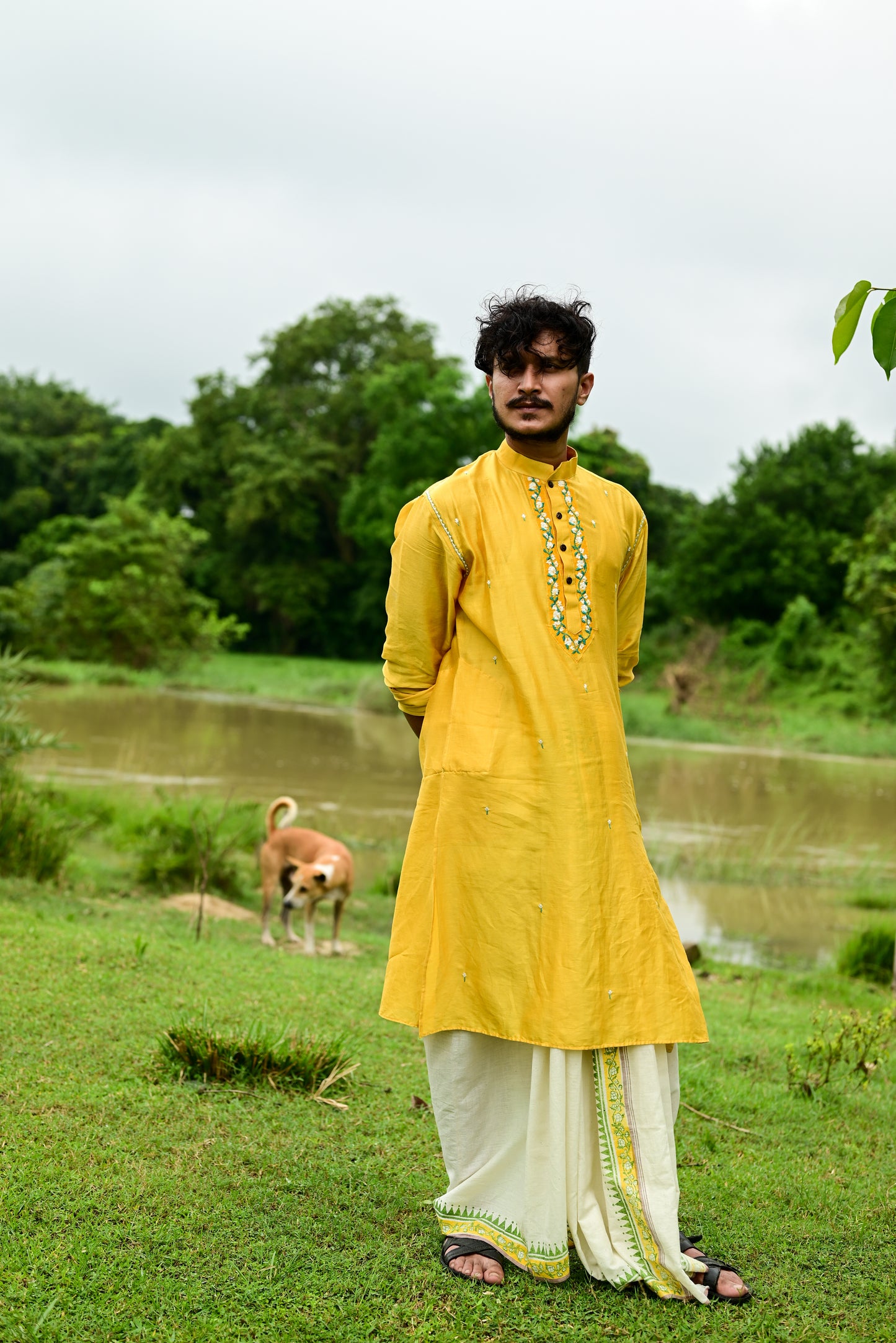 MOGRA HAND BLOCK PRINTED DHUTI