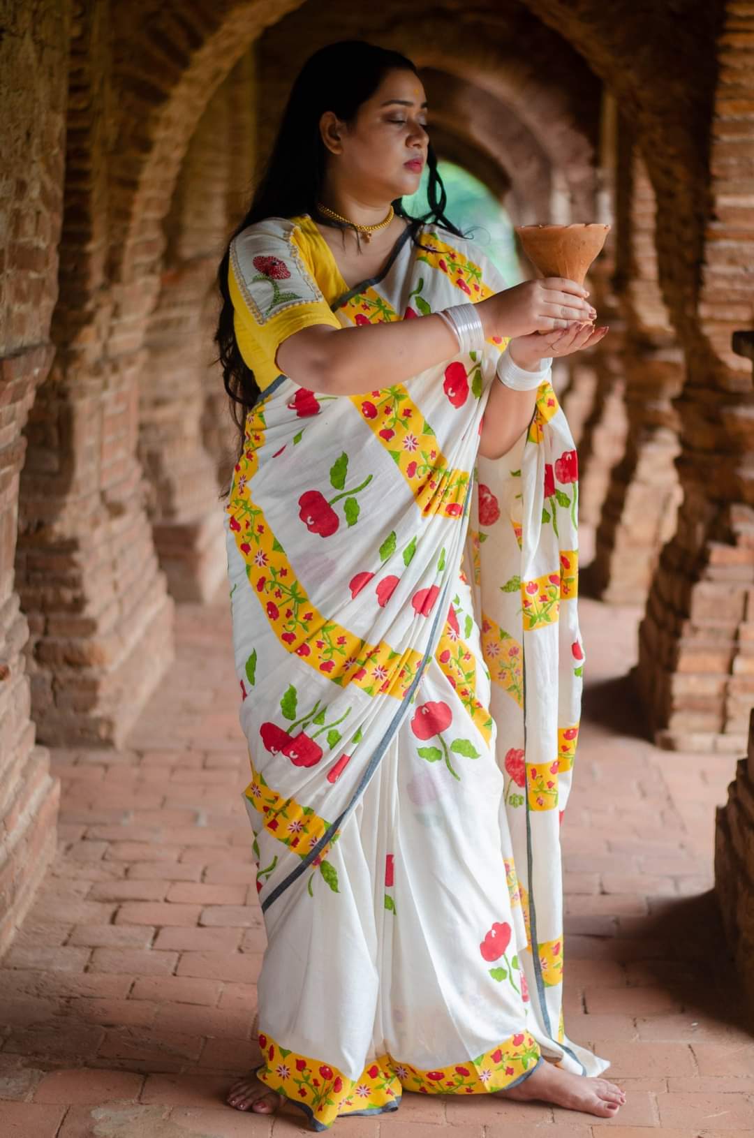 GOLAPBALA HAND BLOCK PRINTED SAREE