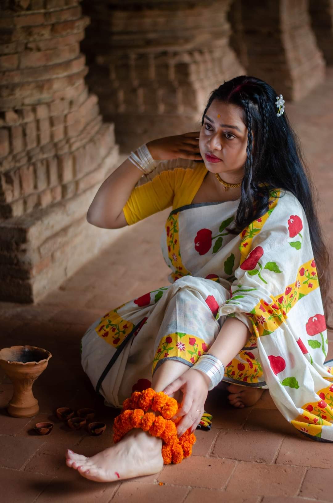 GOLAPBALA HAND BLOCK PRINTED SAREE