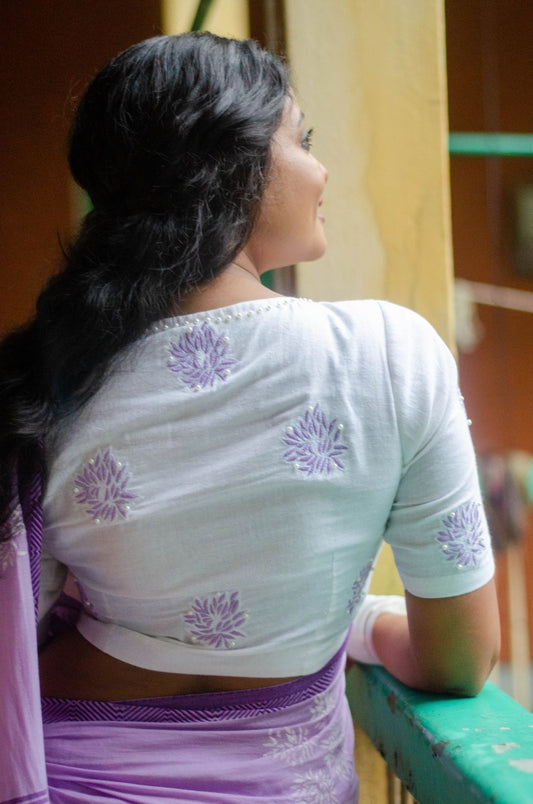 WHITE CHANDRAMALLIKA BLOUSE