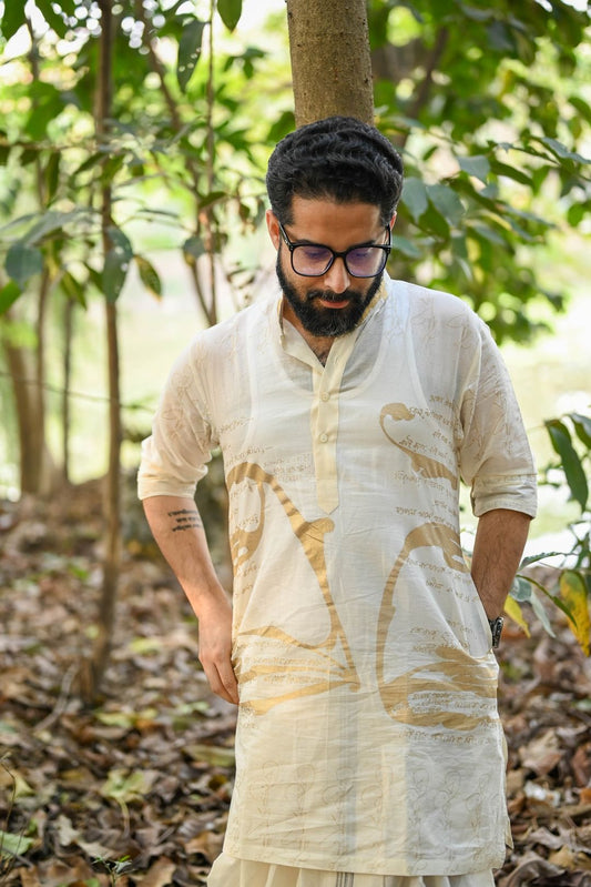 TAGORE SCRIPT SHORT KURTA 002