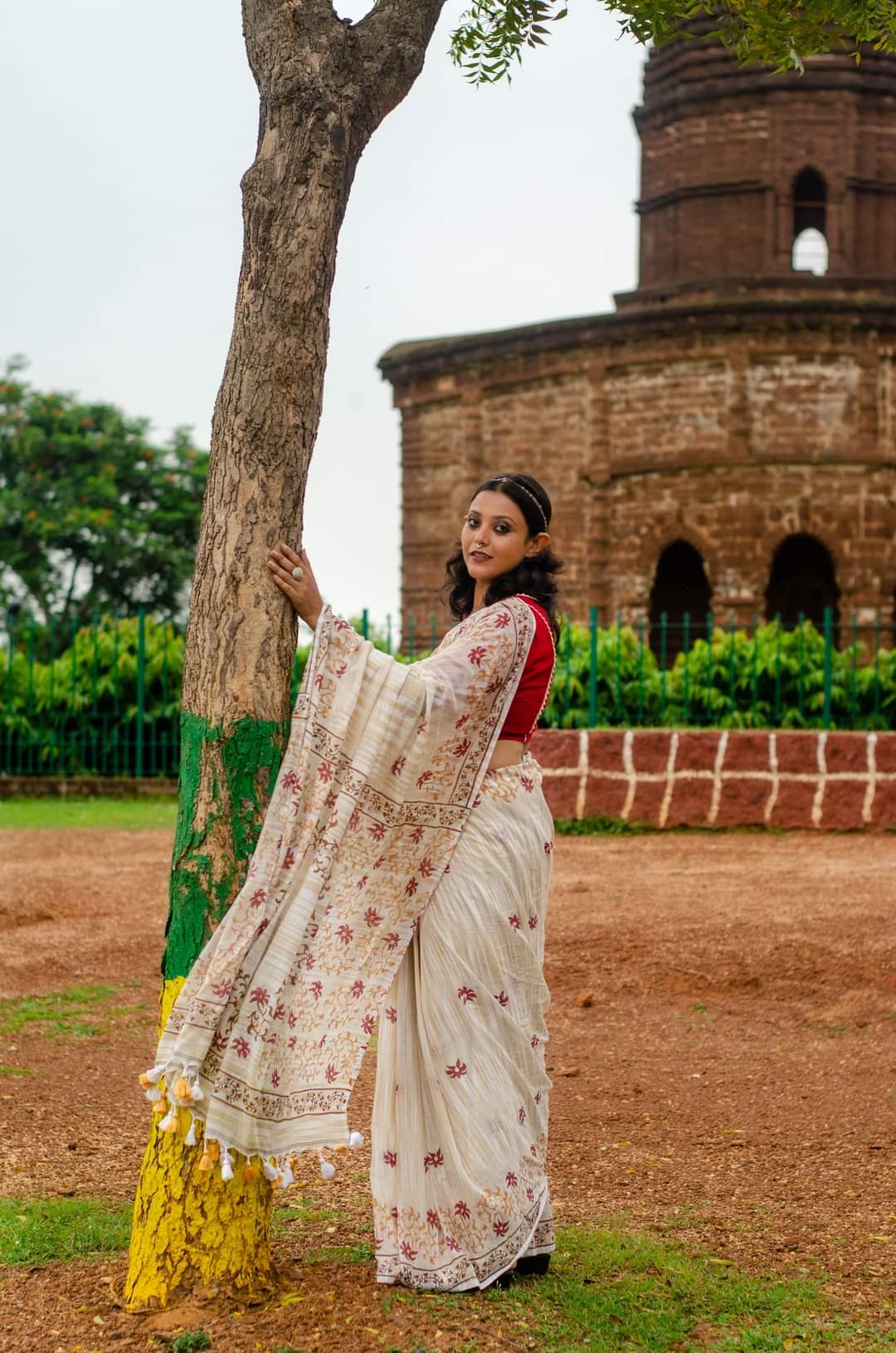 Mitti- Hand Block Printed Cotton Saree