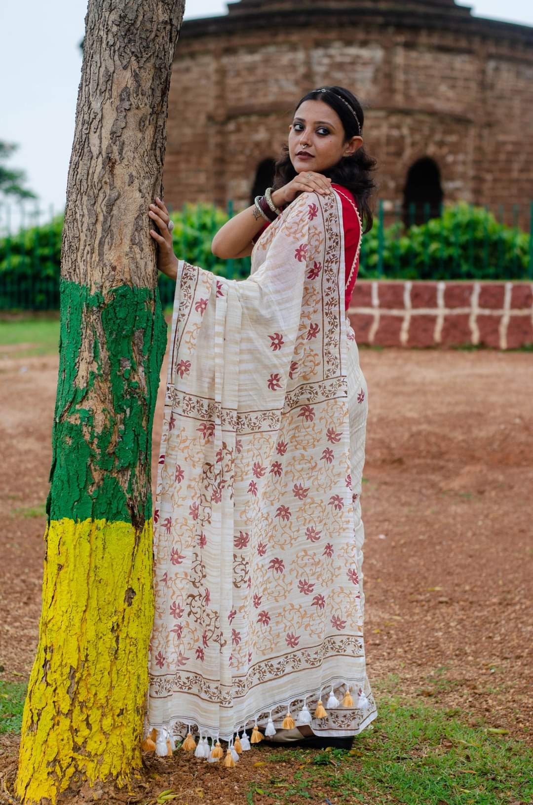 Mitti- Hand Block Printed Cotton Saree