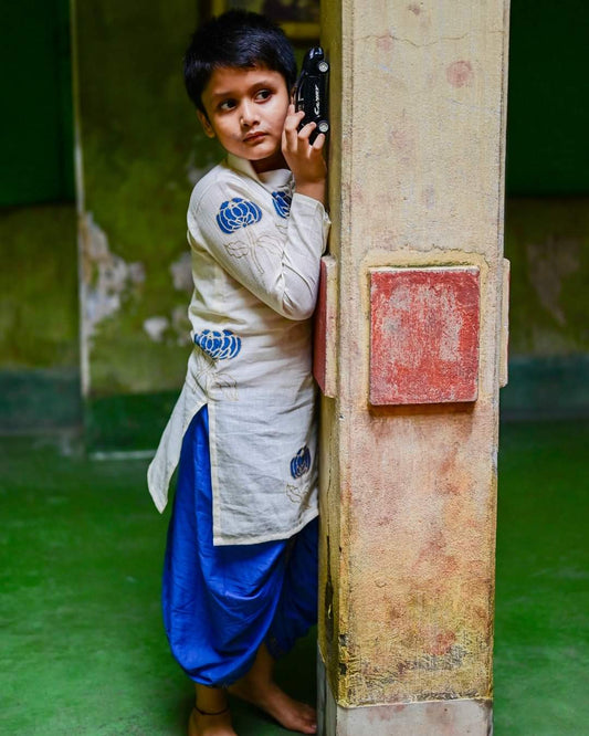 Golapbala Kurta-Blue Dhuti set