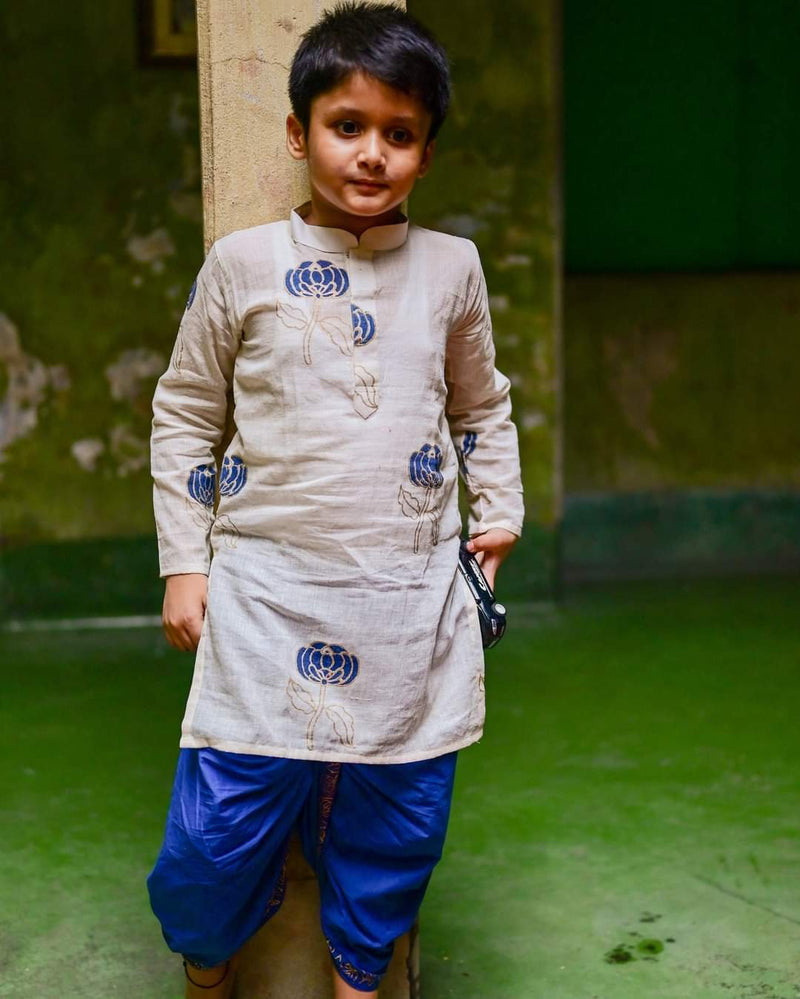 Golapbala Kurta-Blue Dhuti set