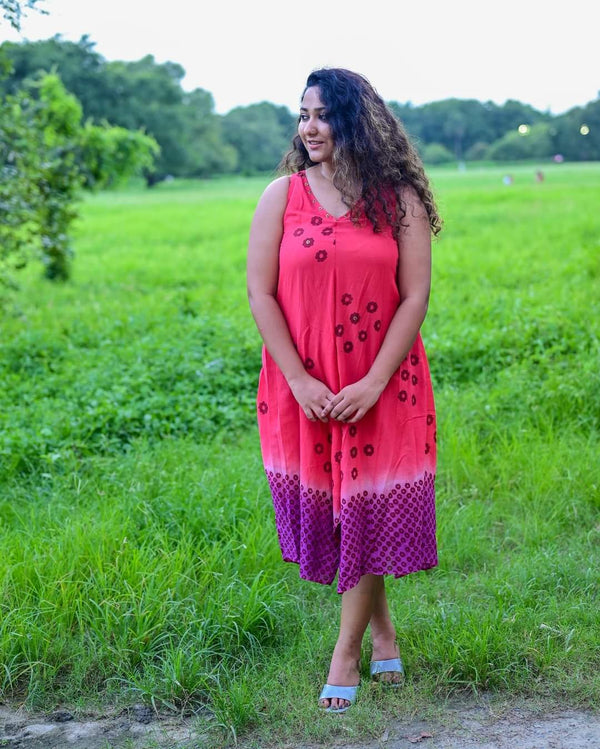 RED PURPLE FLORAL DRESS