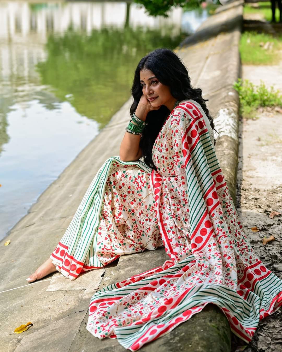 DAALIM  HAND BLOCK PRINTED PURE SILK SAREE