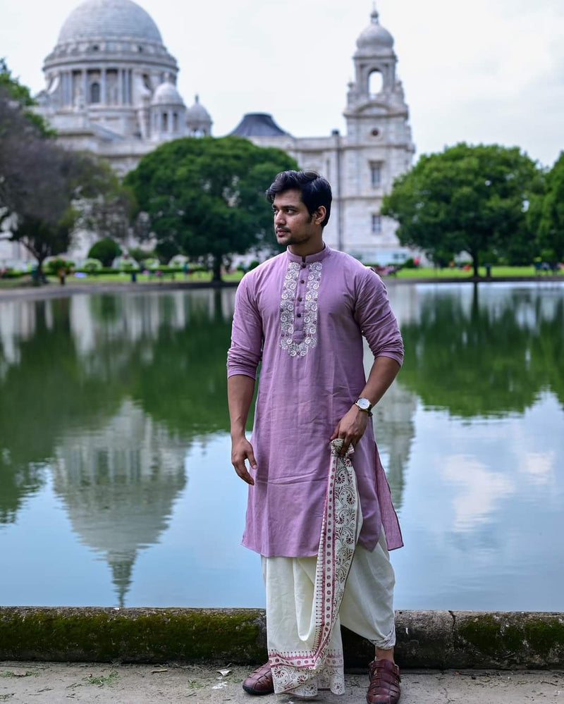 BENAROSH KOLKA EMBROIDERED MAUVE KURTA