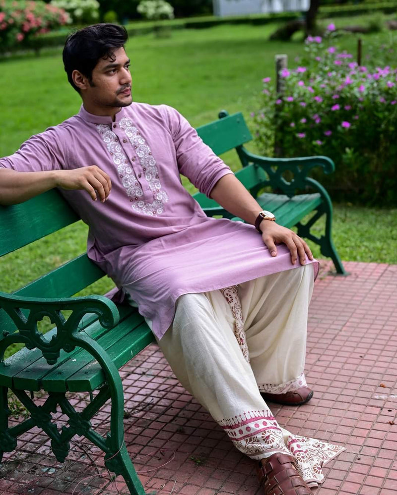 BENAROSH KOLKA EMBROIDERED MAUVE KURTA