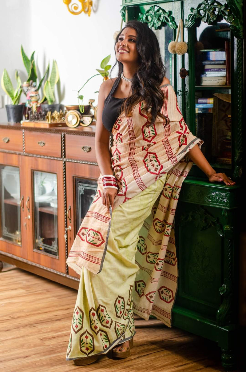 BANANA LEAF PRINTED SAREE