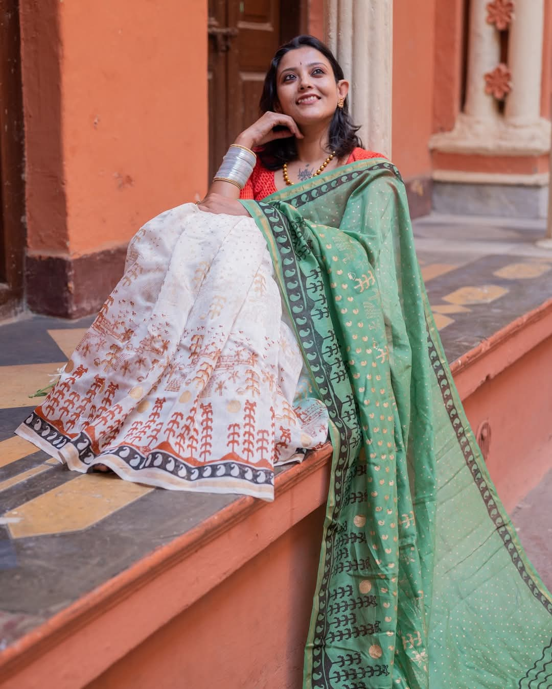 Village Chanderi Cotton Silk Saree