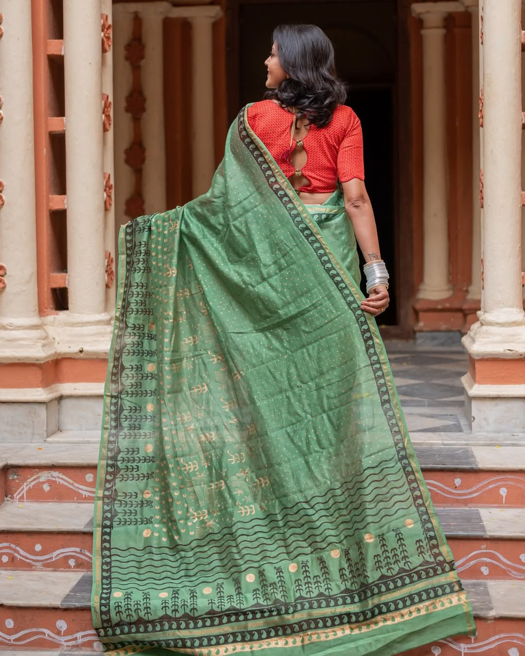 Village Chanderi Cotton Silk Saree