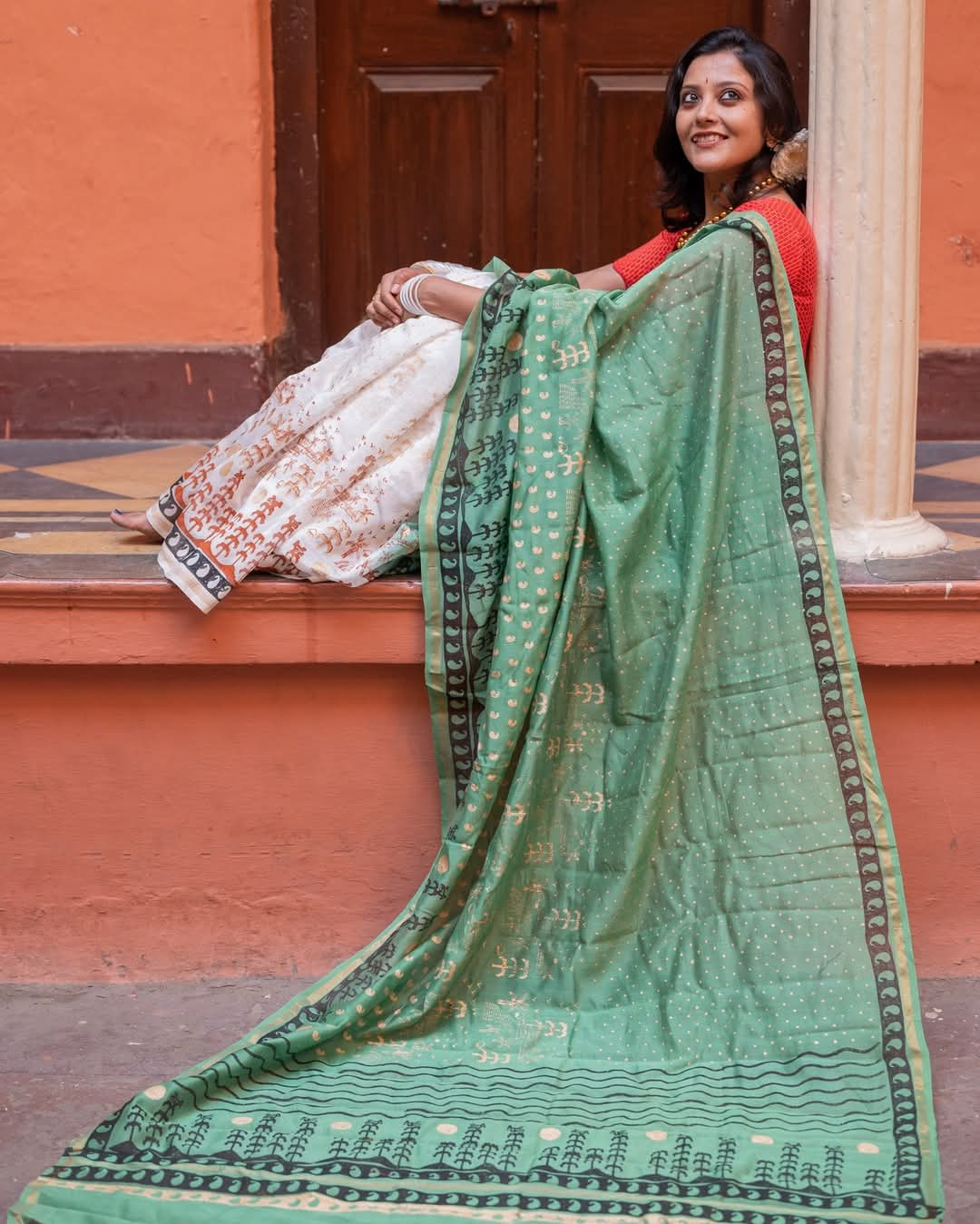 Village Chanderi Cotton Silk Saree