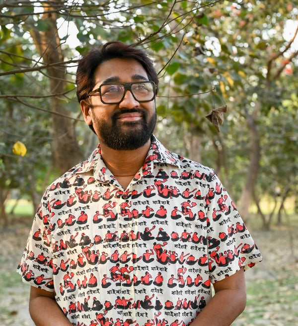 KHAI KHAI  HANDLOOM COTTON PRINTED SHIRT