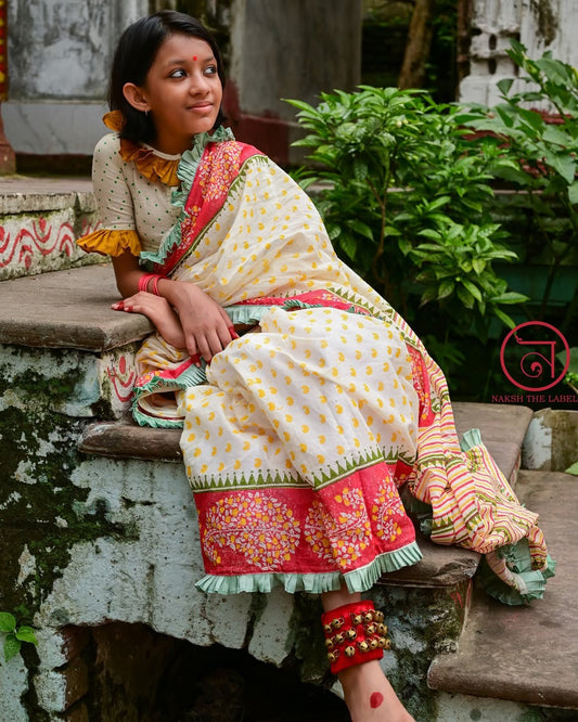 AMRAPALI BLOCK PRINTED KIDS SAREE