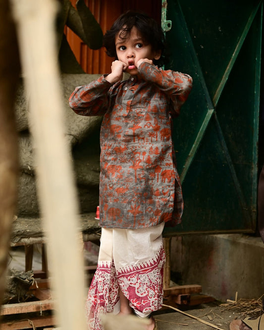 JUNGLE KIDS KURTA-DHUTI SET