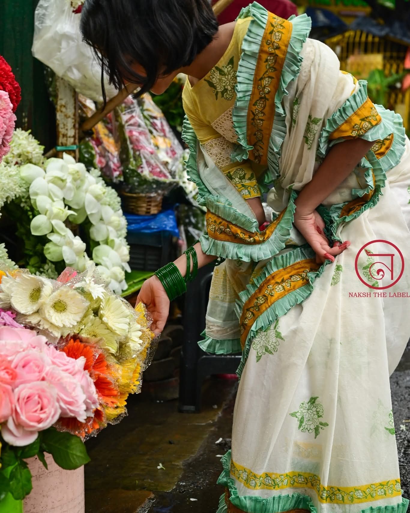 MOGRA BLOCK PRINTED KIDS SAREE