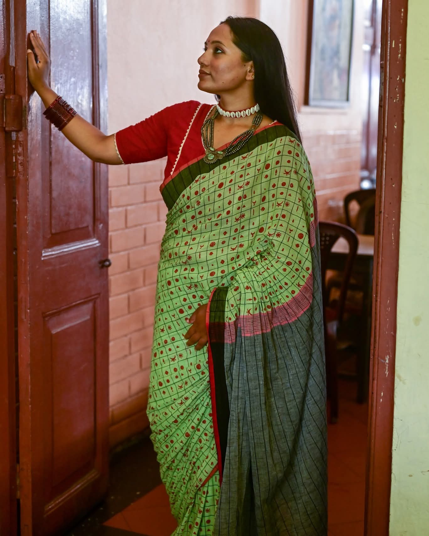 BINDIS OF INDIA 004 - HAND BLOCK PRINTED SAREE