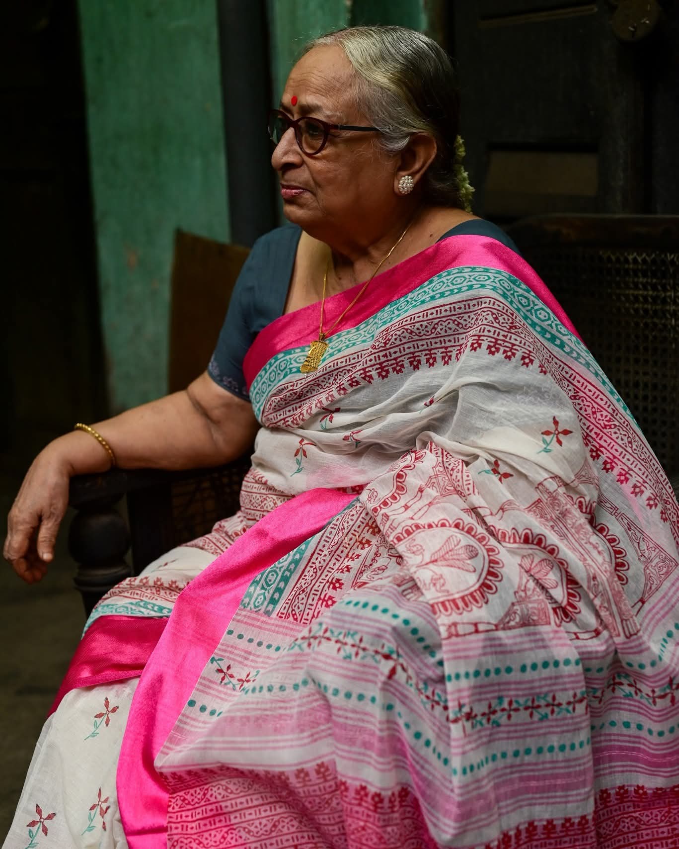 DURGADALAN HAND BLOCK PRINTED DHONEKHALI COTTON SAREE