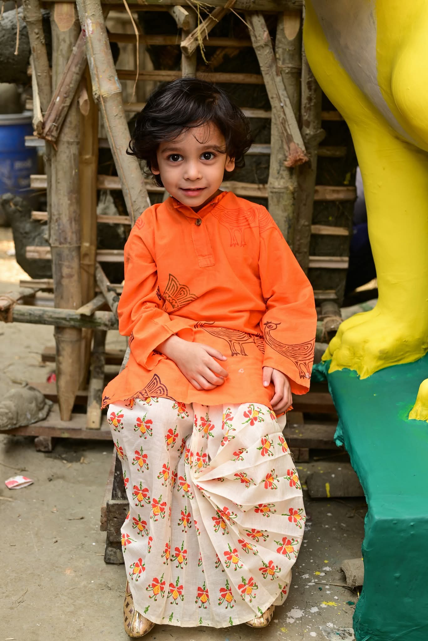 OCHIN PAKHI KIDS KURTA-KRISHNOCHURA DHUTI SET