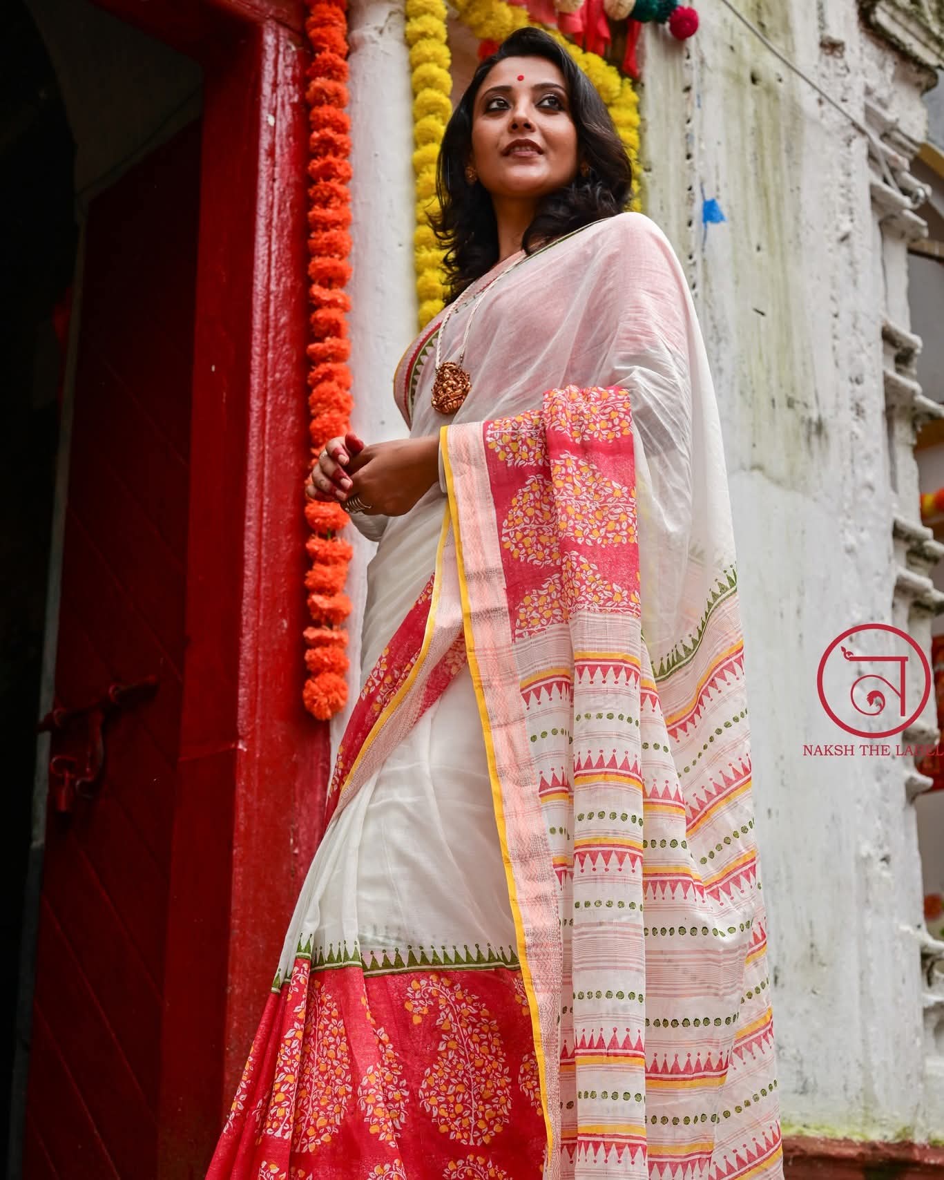 AMRAPALI HAND BLOCK PRINTED COTTON SAREE
