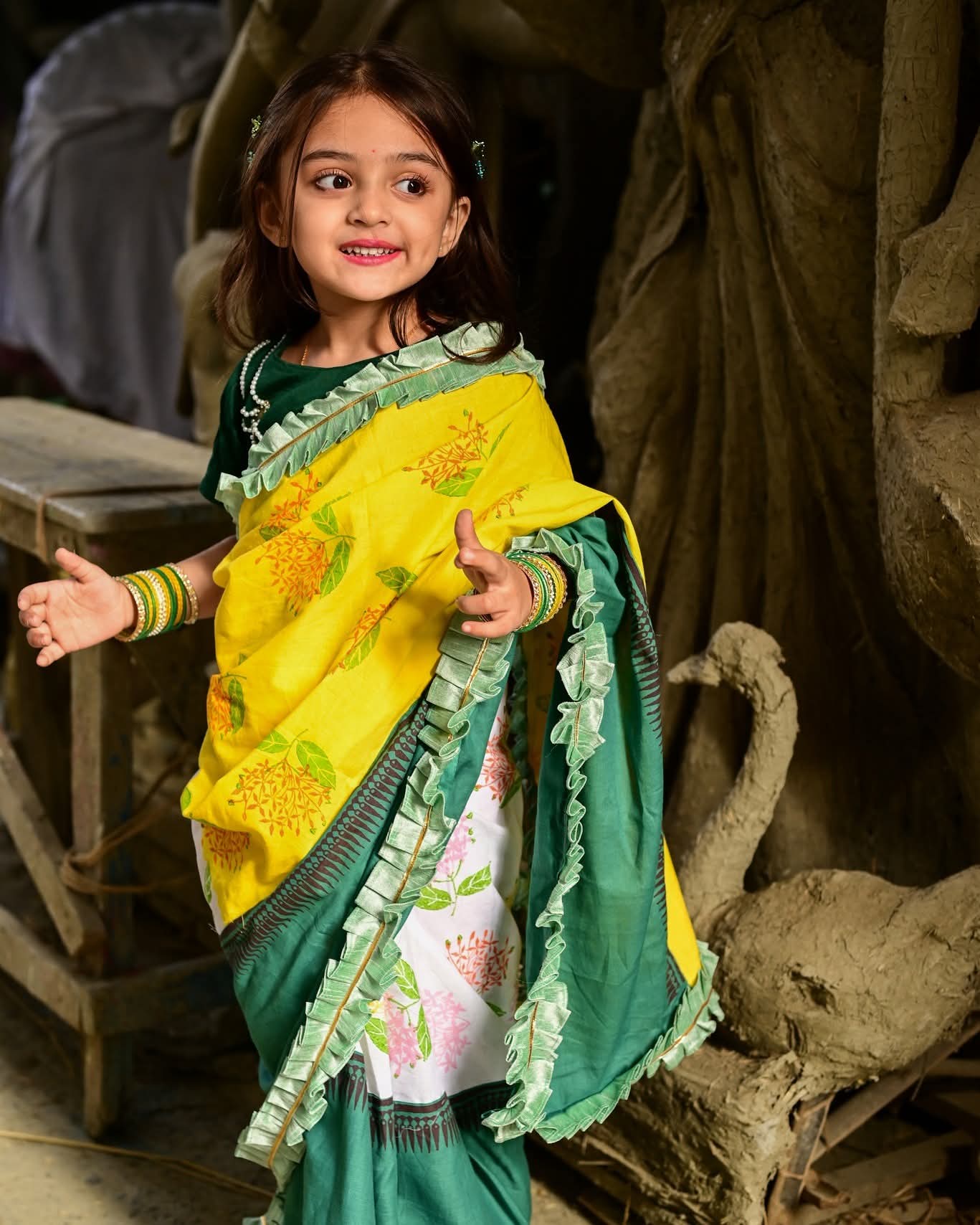 RONGON PHOOL KIDS SAREE